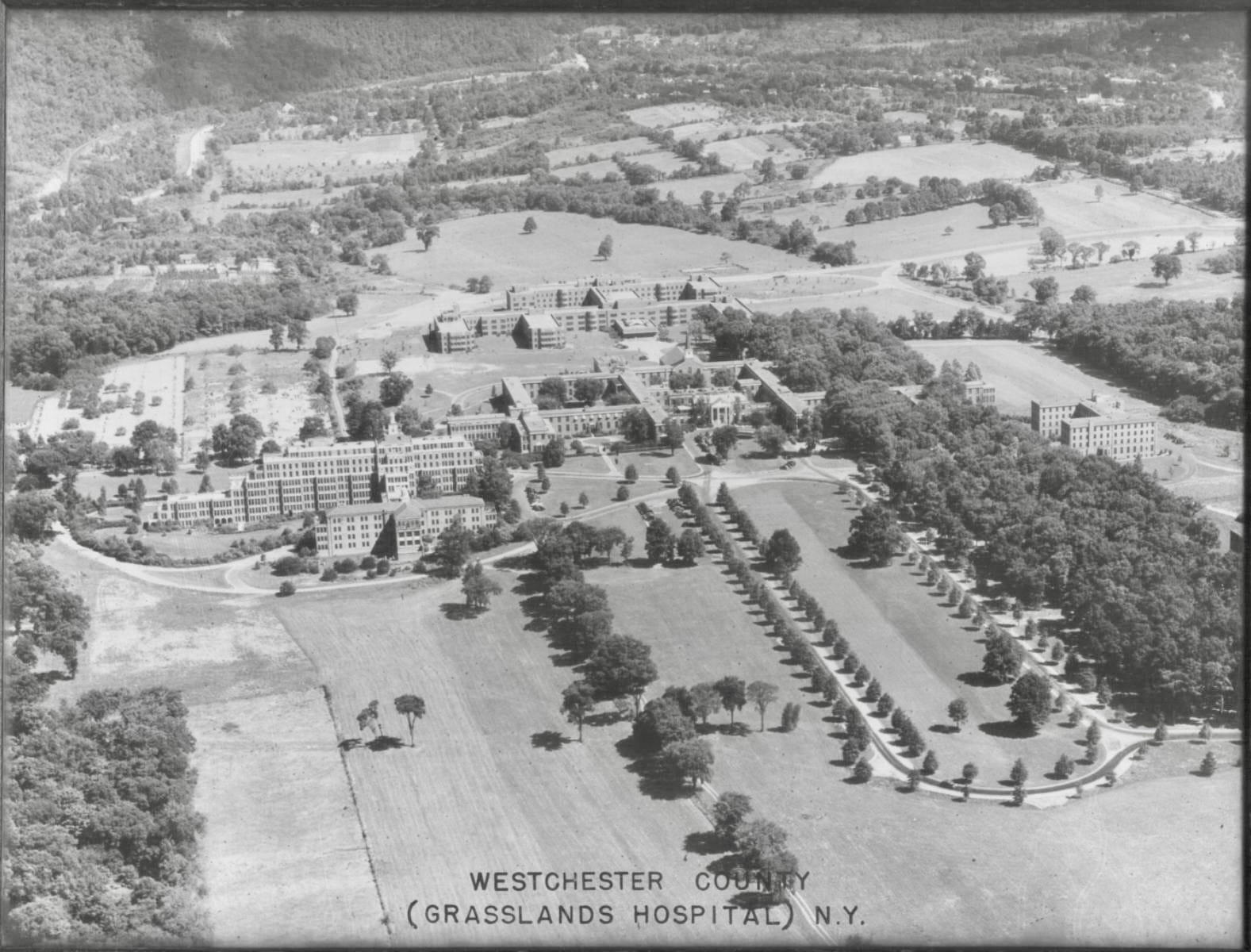 historic aerial photo of the grasslands hospital