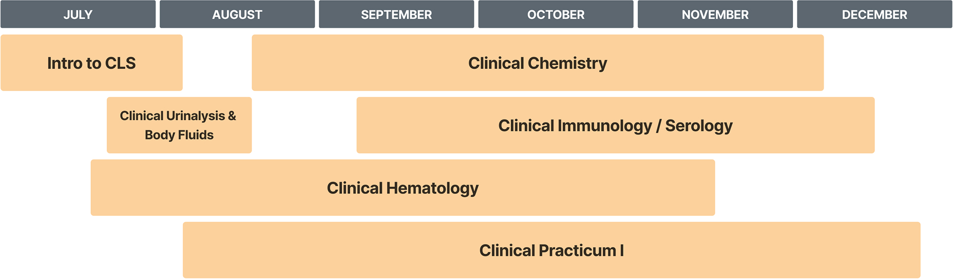 CLS curriculum overview schedule from July-December