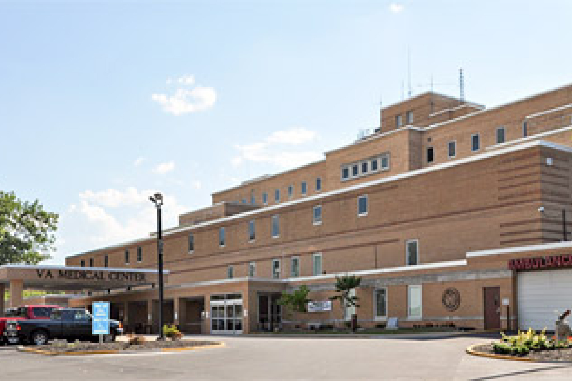 The Beckley VA Medical Center, a brick, multi-level building